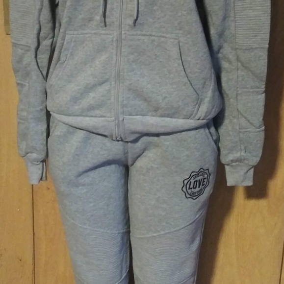 Gray LOVE Sweatsuit - Picture 8 of 12